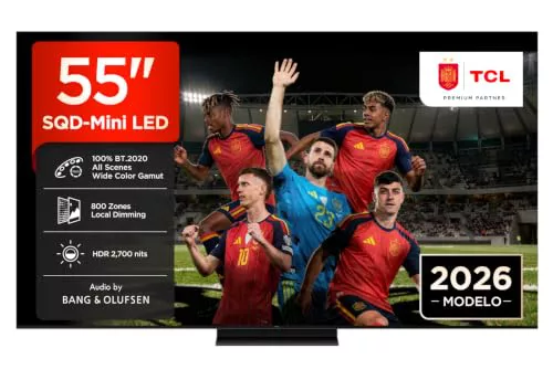 TCL 55C7L 55 Pulgadas SQD-Mini LED 4K HDR10+ Smart TV, 2.700 Nits
