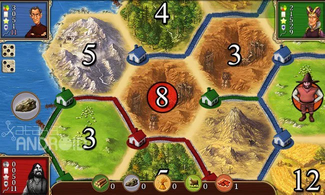 Catan: Vista del tablero de juego