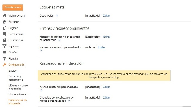 Blogger introduce herramientas para mejorar la relación de nuestro blog con los buscadores