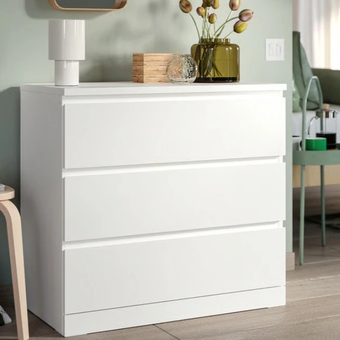 MALM Cómoda de 3 cajones, blanco