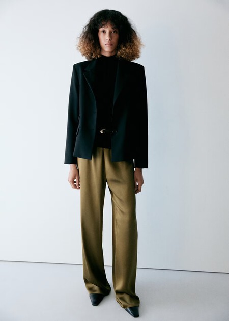 Pantalon Satinado Mango Bonito Elegante Tendencia Otono 2026 Amplio Cintura Elastica Comodo