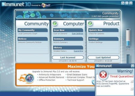 Immunet Protect 3.0, con Clam AV integrado como motor de detección de virus