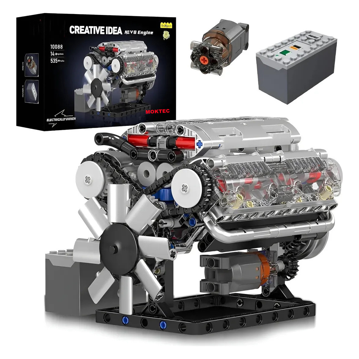 Bloques De Construcción Juguete Tecnología V8 Modelo Motor