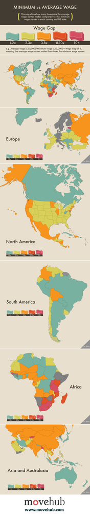 Minimum VS Average Wage Gap Map