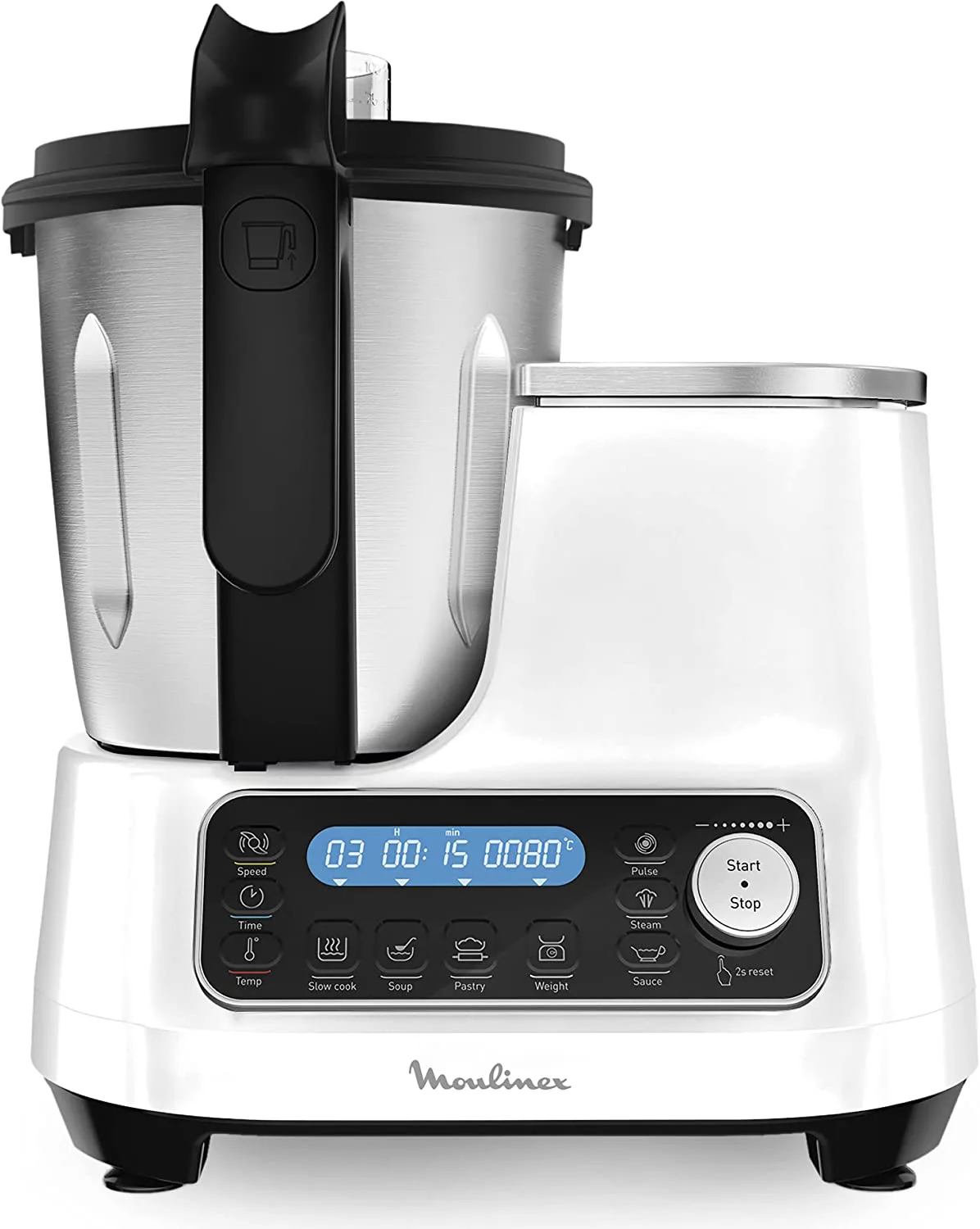 Moulinex ClickChef HF4SPRBL - Robot de cocina multifunción 1400W, 3.6 l, recetario en Castellano, 5 programas Auto, temperatura de 30 a 120 ºC, 12...