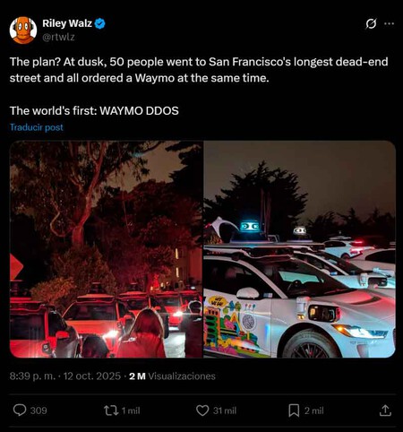 Riley Walz, experimento Waymo