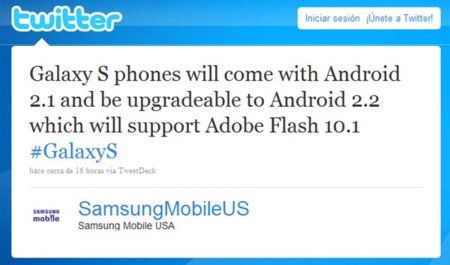 Android 2.2 llegará a toda la familia de teléfonos Samsung Galaxy S