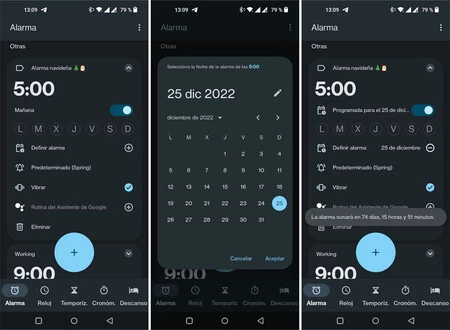アラームを設定して、サンタクロースがプレゼントを置いてきているかどうかを確認できるようになりました