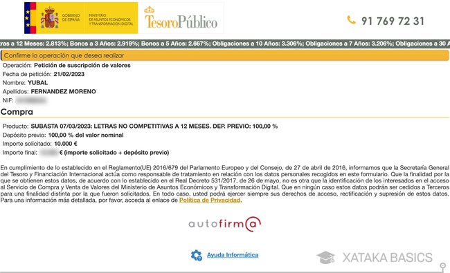 Comprar Letras del Tesoro en la subasta del 7 de marzo de 2023