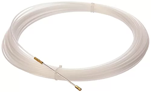 Electraline 21382018I, Guía pasahílos Nailon, 25 M, Diámetro 3 mm, Color Blanco