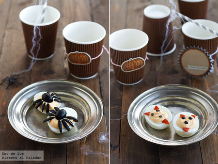 Huevos araña y demonio. Receta de Halloween