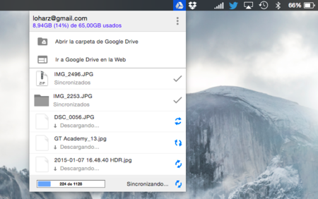 Google Drive para OS X estrena barra de estado y control de ancho de banda
