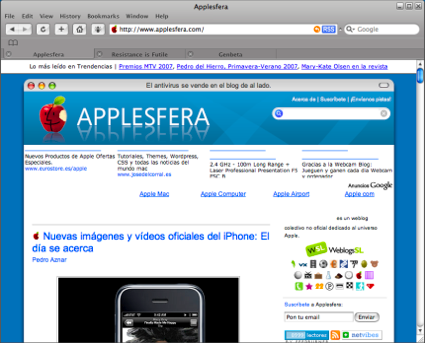 Así es Safari 3 beta para Windows