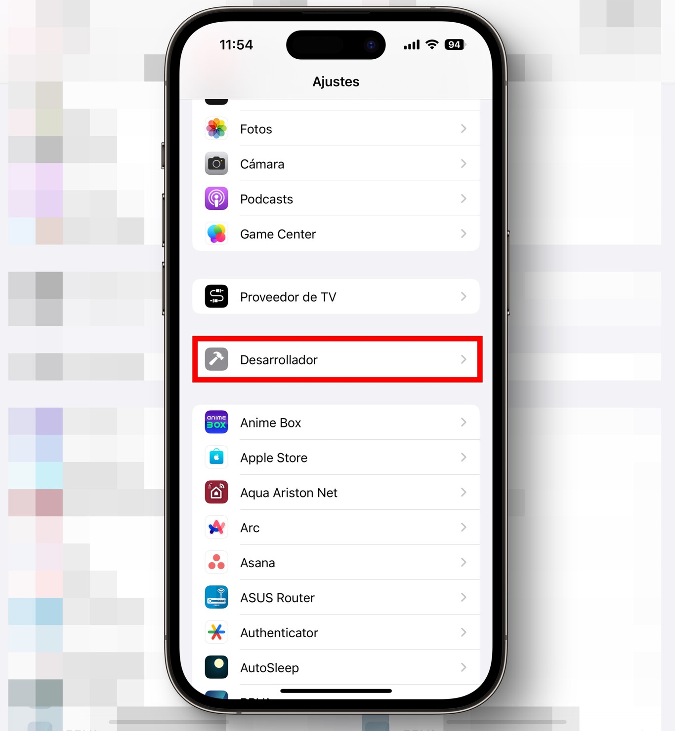 El iPhone es como Android, también tiene ajustes para desarrolladores ...