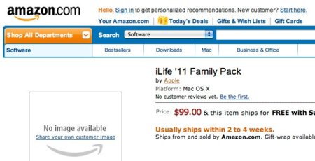 El paquete familiar de iLife '11 se deja ver en Amazon