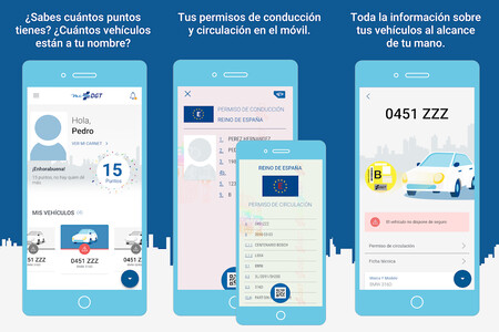 Capturas de pantalla promocionales de Mi DGT
