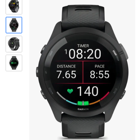 Relógio Smartwatch Garmin Forerunner 265 Amoled Preto/cinza Caixa Preto Pulseira Preto Bisel Preto
