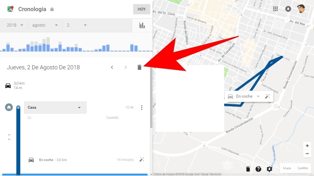 Cómo borrar el historial de búsquedas y de ubicaciones en Google Maps