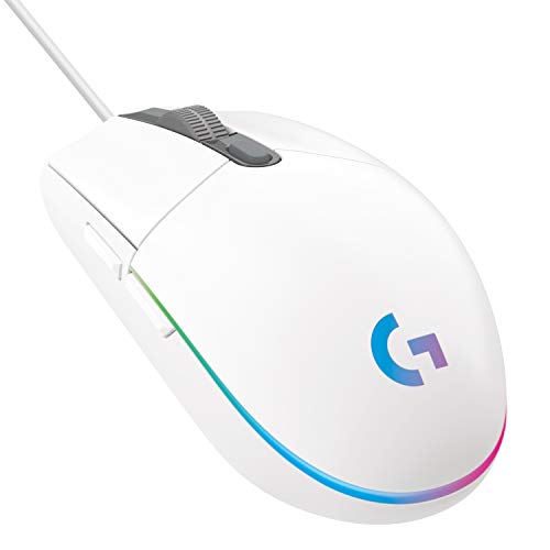 Logitech G203 LIGHTSYNC Ratón USB Gaming con Iluminación RGB Personalizable, 6 Botones Programables, Captor 8K para Gaming, Seguimiento de hasta 8,000 DPI, Ultra-ligero - Blanco