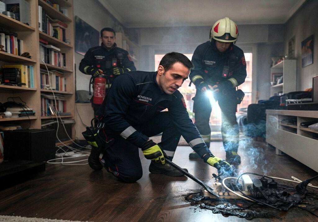 Los bomberos de Madrid avisan: "El principal riesgo de incendio en vivienda es el eléctrico"
