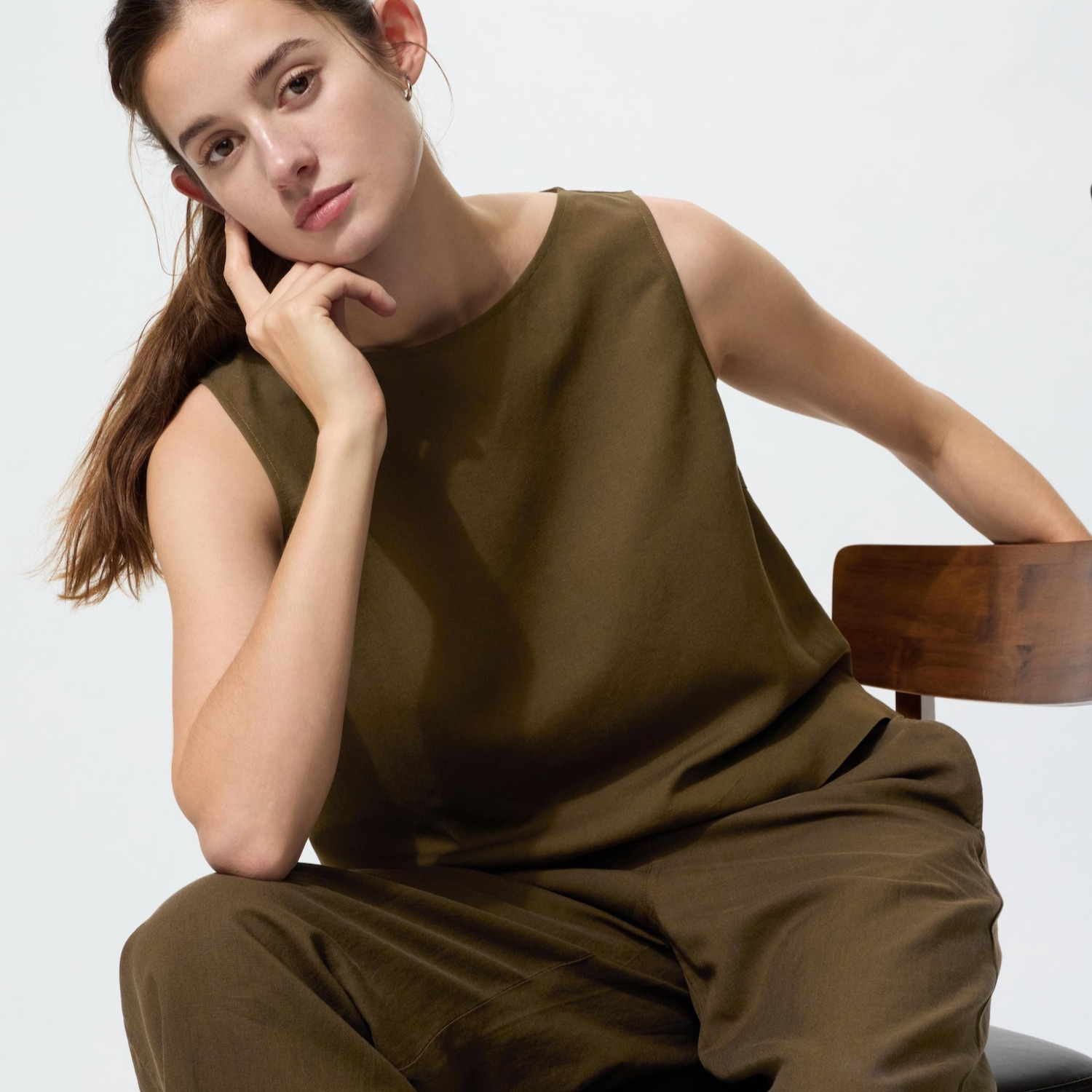 Blusa lino mezcla sin mangas
