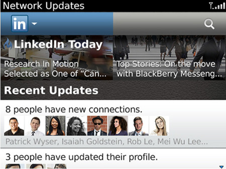 LinkedIn se actualiza en BlackBerry