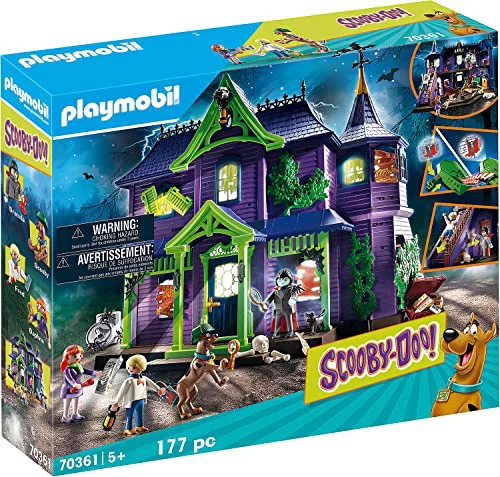 PLAYMOBIL Scooby DOO 70361 Aventura en la Mansión Misteriosa, con Efectos de Luz y Sonido, A Partir de 5 Años