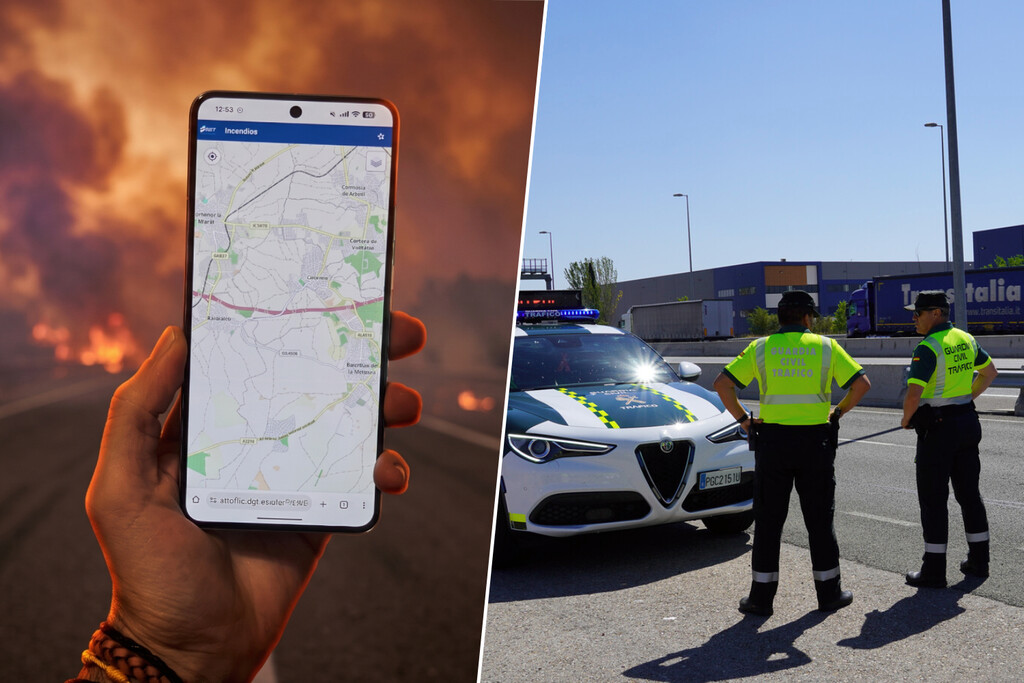 La evolución de los incendios bloquea la movilidad en España: el mapa y el listado oficial de la DGT de carreteras cortadas