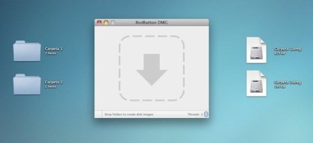 RedButton, crea un DMG por cada carpeta que arrastres sobre él (incluso con contraseña)