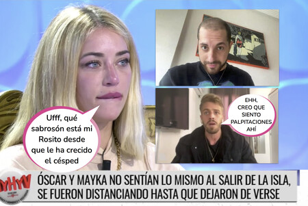 Así ha sido el tenso y cómplice reencuentro entre Mayka, Óscar y Pablo ('La Isla de las Tentaciones') en 'MyHyV'