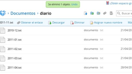 Ahora es posible deshacer los errores que cometamos en Dropbox