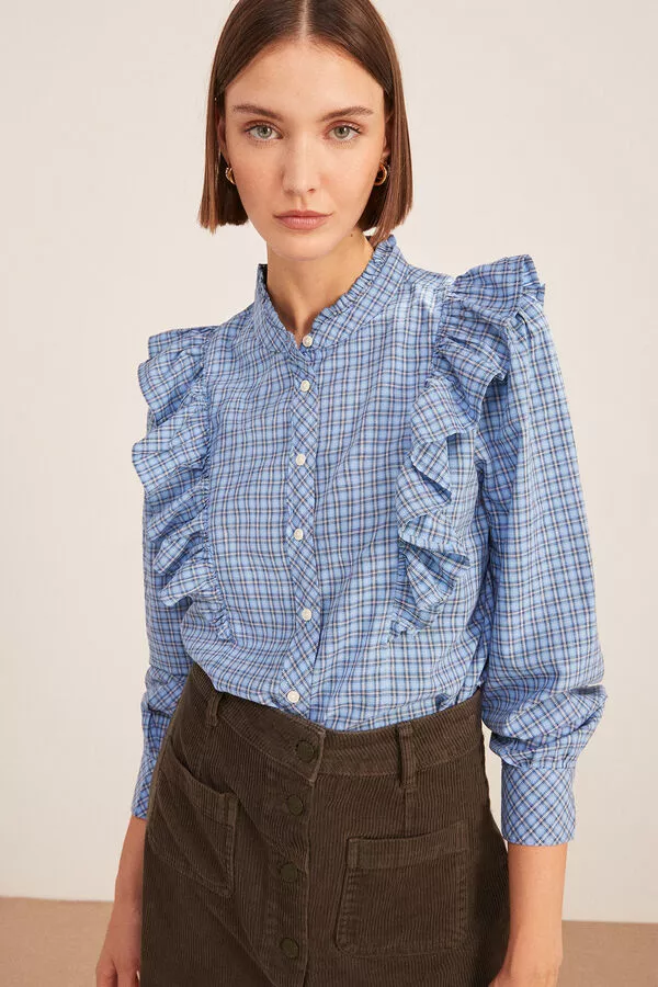 Blusa Cuadros Volantes