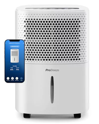 Pro Breeze® deshumidificador pequeño 12L/día inteligente y silencioso con Wi-Fi