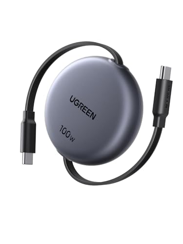 UGREEN 100W Cable USB C Retráctil, Tipo C 20V 5A Carga Rápida, Cargador USB Type C PD3.0 PPS