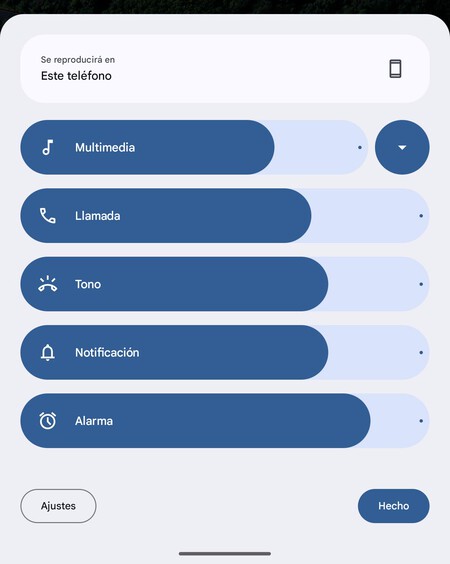 Controles Volumen Android 15 2