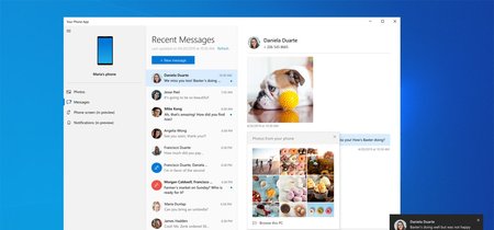 La nueva versión de 'Tu teléfono' en Windows 10 permite ver y contestar notificaciones de Android con mirroring