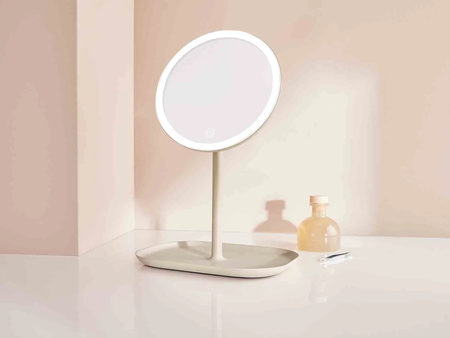 Espejo De Maquillaje Con Iluminacion Led Y Base Con Estante Zoom 2