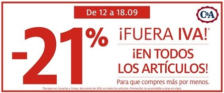 Compras sin IVA en C&A, del 12 al 18 de septiembre