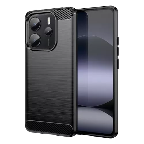 Wookfiss Funda para Xiaomi Redmi Note 14 4G, Fibra de Carbono Carcasa Protectora, Suave TPU Silicona Delgada Anti-Choques Caso Compatible con Redmi Note 14 4G