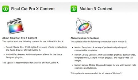 Manuales y contenido extra para Final Cut Pro X y Motion 5