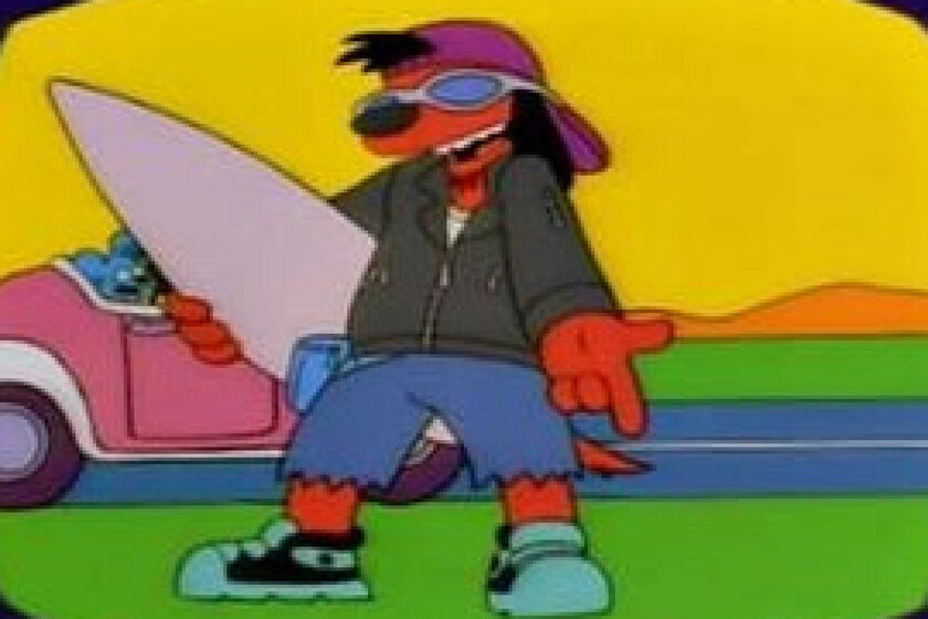 Poochie iba a tener un inicio totalmente distinto en 'Los Simpson', pero lo cambiaron justo a tiempo. "Bebía champán mientras les azotaba"