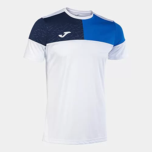 Joma Camiseta Manga Corta Crew v Blanco Royal Marino
