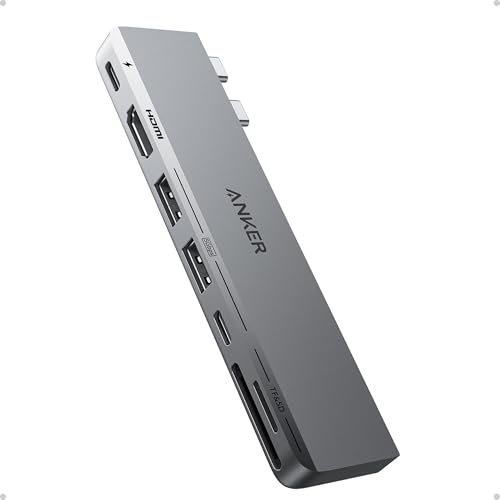 Anker USB C Hub para MacBook, Anker 547 USB-C Hub (7 en 2), Compatible con Puerto Thunderbolt 4, 4K HDMI, Type C y 2 Puertos de Datos Type A para MacBook Pro de 13 Pulgadas, MacBook Air M1/ M2