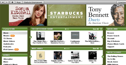 iTunes venderá la música de Starbucks