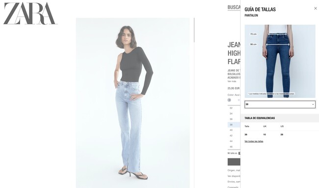 equivalencia tallas vaqueros pepe jeans - Main Image