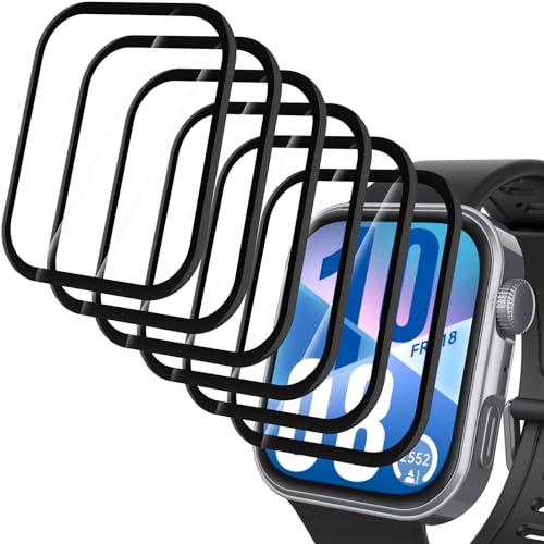 Hianjoo 6 Piezas Protector Pantalla Compatible con Huawei Watch Fit 4, Fit 4 Protector de Pantalla Premium Cobertura Completa Film Láminas [Resistente a Rayones] [Anti-Shatter]
