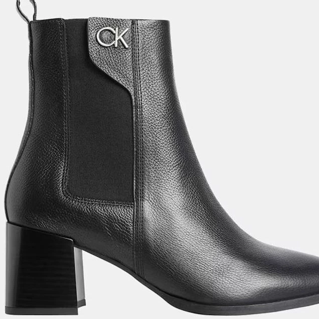 Botines de mujer tipo chelsea en piel con tacón bloque
