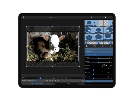 LumaFusion が提供するオプションを備えた多数の画面の 1 つ。