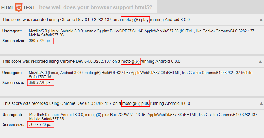 Los tres nuevos Moto G6 tendrían una pantalla de 18:9 1 Pruebas de rendimiento en HTML5 de los tres Moto G6