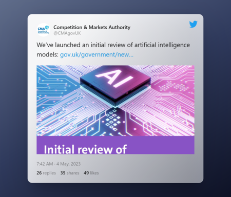 Tweet By Competition Markets Authority